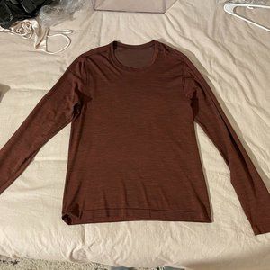 Lululemon Metal Vent Tech Breathe Long Sleeve Medium Maroon Shirt Alo Yoga